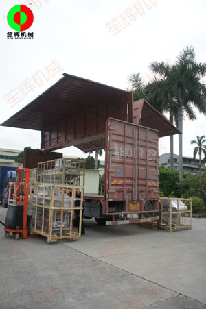 湖南經銷定制的多套渦流洗菜機等設備專車發貨交付！